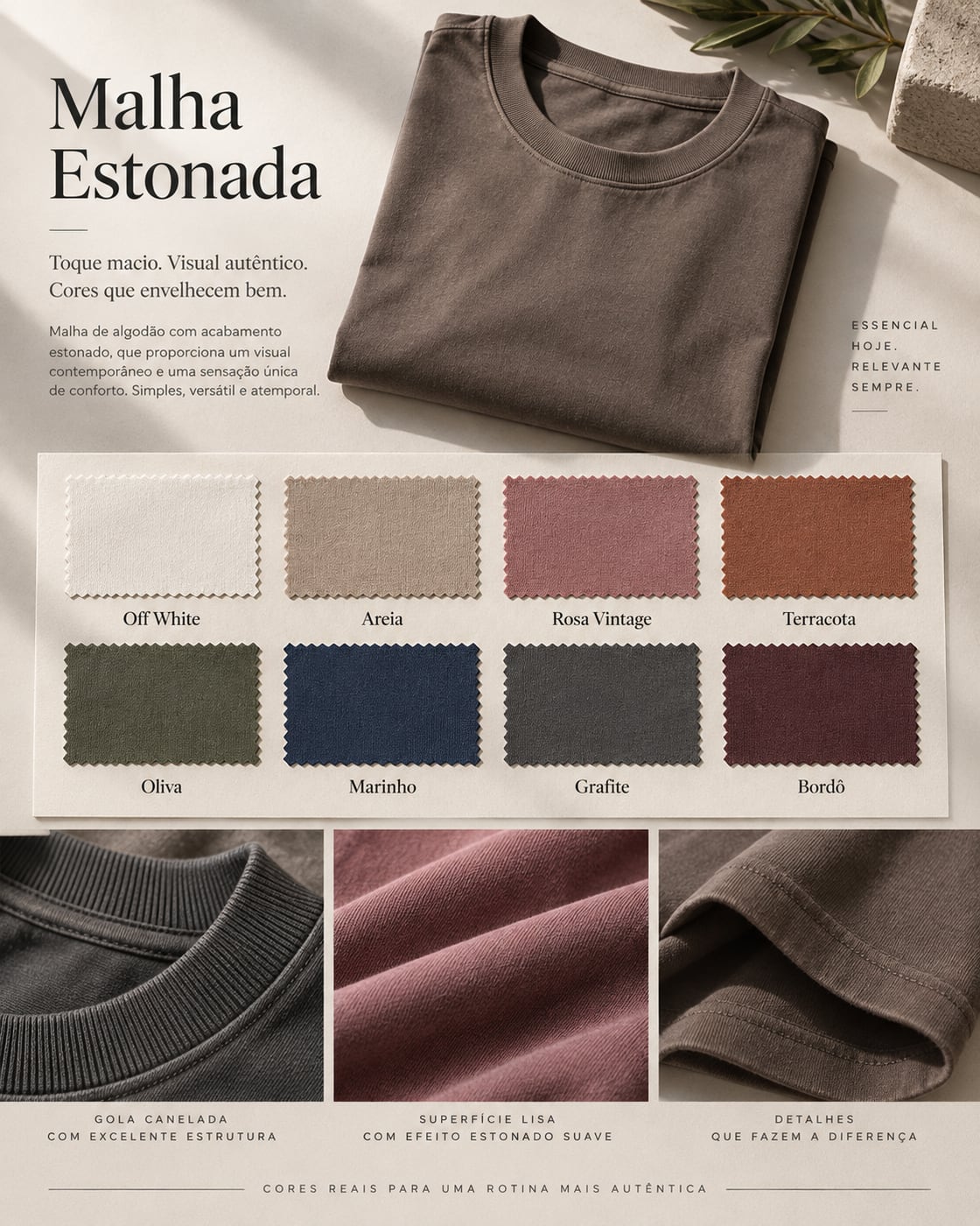 Quadro com a paleta de cores da Malha Estonada