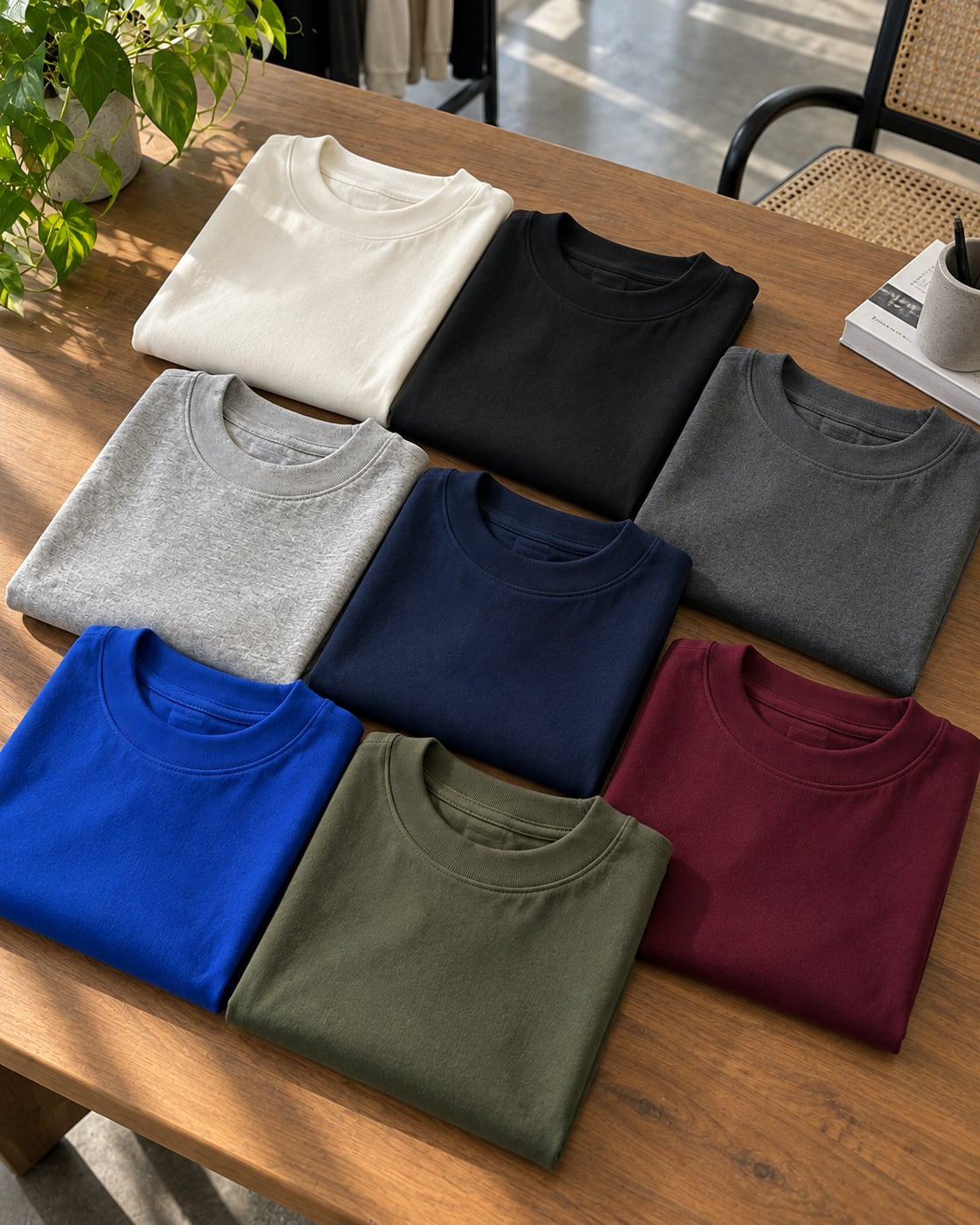 Camisetas em várias cores feitas em Malhão 24/1 Penteado